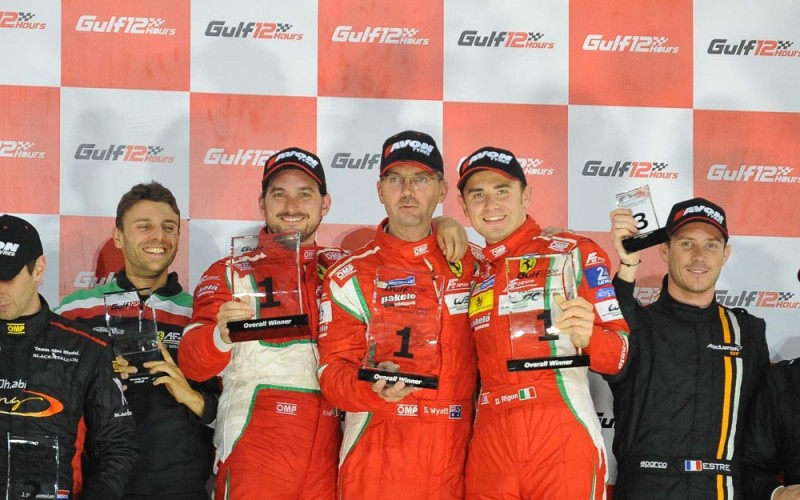 Dominio Ferrari nella 12 ore del Golfo. Davide Rigon, Michele Rugolo e Steve Wyatt hanno firmato una straordinaria vittoria