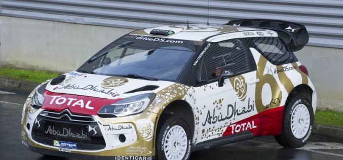 Per il sessantesimo compleanno di DS, le DS 3 WRC schierate dal Citroën Total Abu Dhabi WRT sfoggiano una nuova ed esclusiva livrea