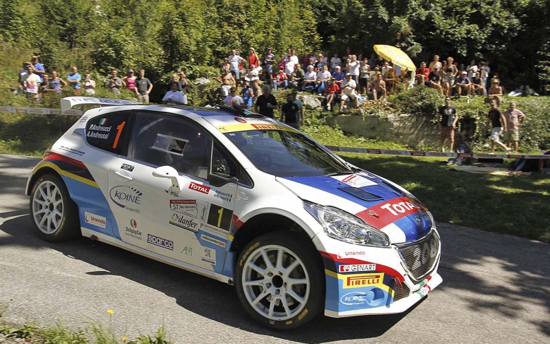 Paolo Andreucci e Anna Andreussi, Peugeot 208 T16 R5, vincono il Rally del Friuli e il Tricolore 2015
