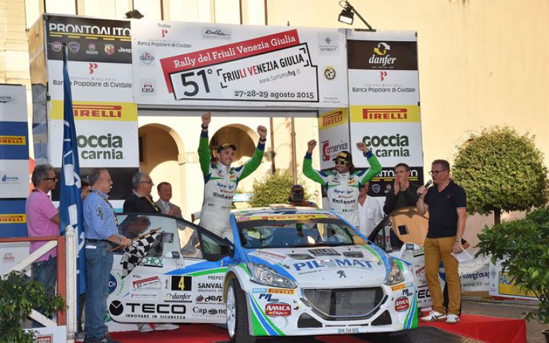 Alessandro Perico e Mauro Turati secondi assoluti al Rally del Friuli con la 208 T16 R5