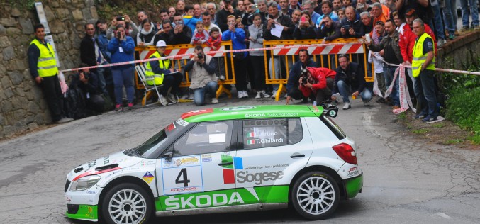 Luca Artino al via del Monza Rally Show