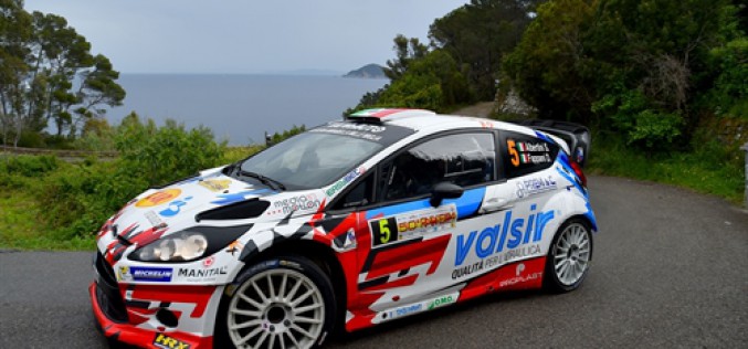 Stefano Albertini e Danilo Fappani, Ford Fiesta WRC, si aggiudicano il 50° Rallye Elba