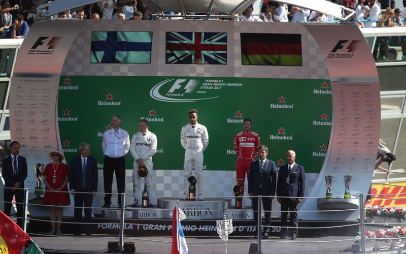 Luis Hamilton vince un Gran Premio d’Italia dai numeri straordinari